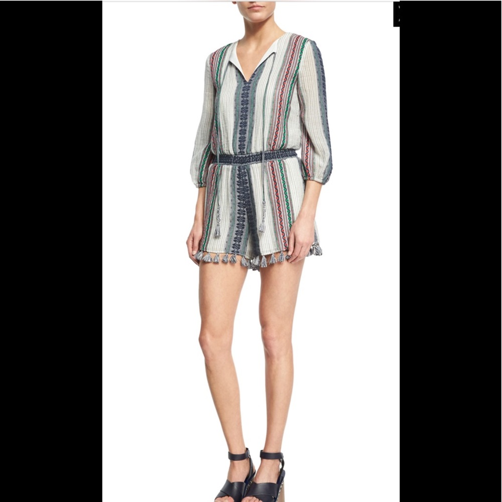 Alice + Olivia Nance Embroidered Romper